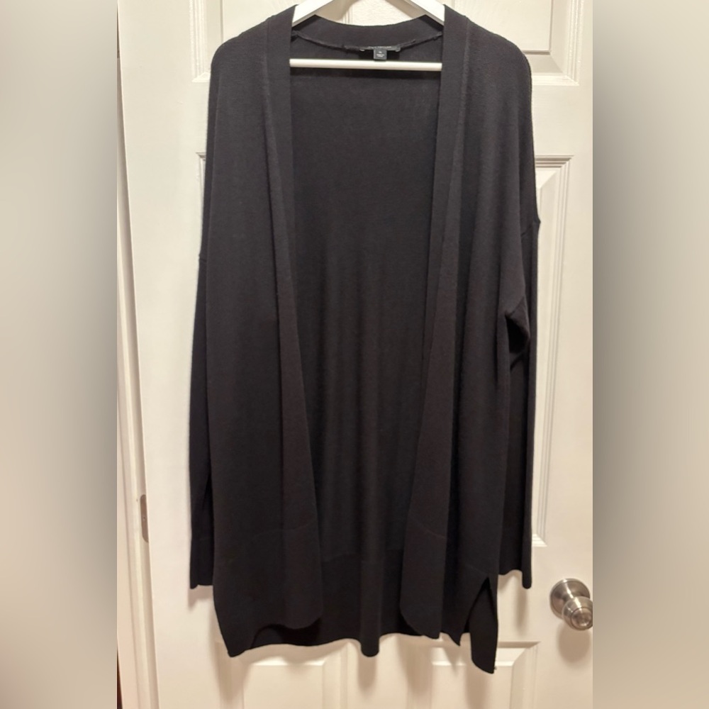 Ann Taylor Black Open Front Cardigan